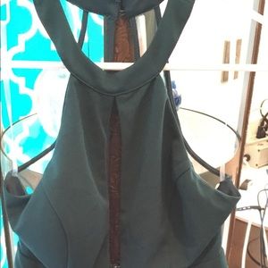 Green Sleeveless Halter-Top Dress. Juniors Sz 11.